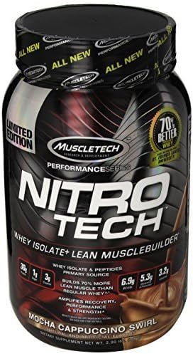 Iovate Health Sciences Nitrotech Performance Series Protein Powder, Mocha Cappucino Swirl, 2 Pound by Iovate Health Sciences