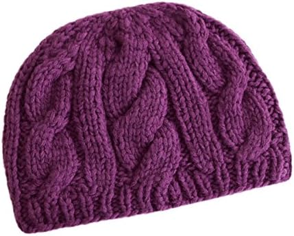 Peekaboos Ponytail Hats Women's Classic Cable Knit Ponytail Hat, Forever/Purple, Adult/Misses