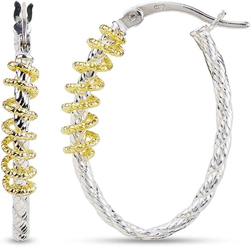 Amazon Lecalla フープピアス スターリングシルバー 3トーン ダイヤモンドカット デザイン レディース ガールズ ピアス 通販