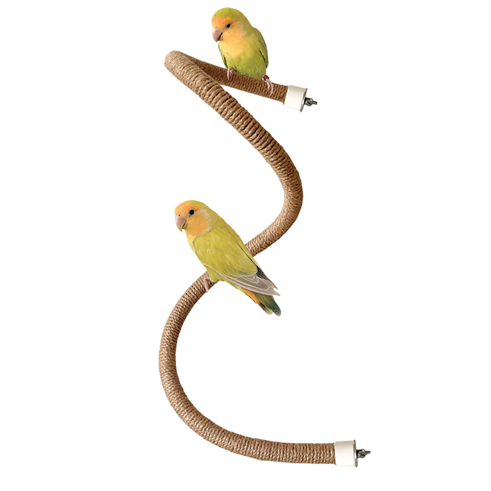 Photo 1 of Bird Rope Perch, 100cm/39.3in Cotton Rope Spiral Toys Bird Bungee Rope Perches Parakeet Toys for Cockatiels Conures Lovebirds Finches