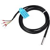 Tiiyee Temperature Humidity Sensor, I2C Interface FS304 SHT31 Waterproof | Digital Sensor Module, Stainless Steel Probe, Soil Room Thermometer Hygrometer Monitoring with Extension Cable Measurement