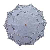 AEAOA White Lace Parasol Umbrella Wedding Bridal 30 Inch Adult Size