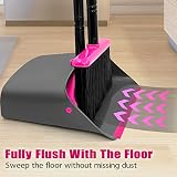 JEHONN Broom and Dustpan Set 137cm Adjustable Long Handle Rose Red view 4