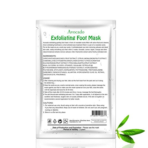 LtrottedJ Avocado Remove Dead Skin Foot Mask,Peeling Cuticles Heel Feet Care Anti Aging