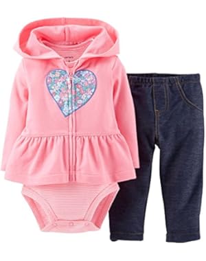 3 Piece Cardigan Set (Baby) Pink Heart