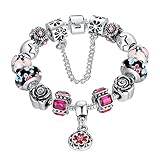 Presentski Fashion Charm Bracelet for Teen Girls and Women with Flower Themed Charms