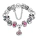 Presentski Fashion Charm Bracelet for Teen Girls and Women with Flower Themed Charms