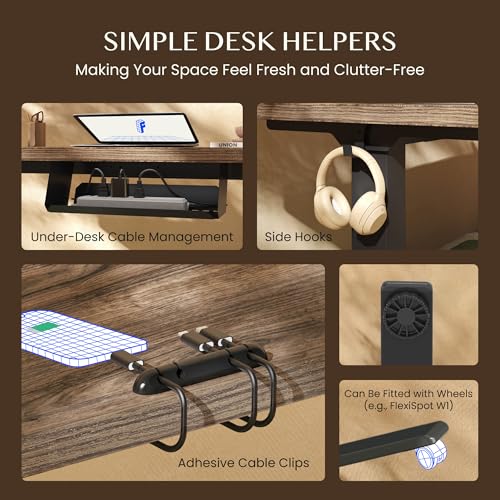 FLEXISPOT Height Adjustable Desk Frame, Electric Table Legs with 2 Motors, LED Height Display, 4 Memory Functions, with 2 Hooks and Cable Management, White
