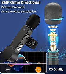 EZColoris Wireless Microphone for Android Phone USB