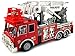 Liberty Imports 13-Inch Big RC Rescue Fire Engine Truck Remote Control Toy with Foot Pedal Control, Extending Ladder, Flashing Lights and Sounds