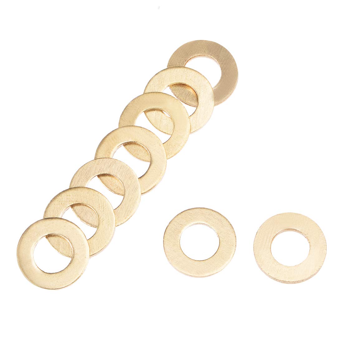 sourcing map 20Pcs 6.3mm x 12mm x 1.5mm Copper Flat Washer for Screw Bolt Gold Tone