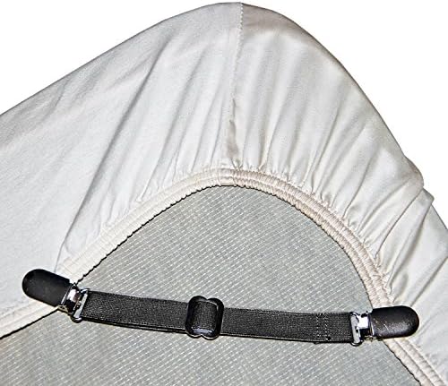 Adjustable Bed Sheet Straps Fasteners Suspenders Clips Grippers by My Perfect Dreams Set of 8 - BLACK