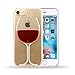 3D Red Wine Glass Transparent Hard Case Cover Shell for iPhone 7 (4.7 Inch) + Screen Protection Film Guard (for iPhone 7)