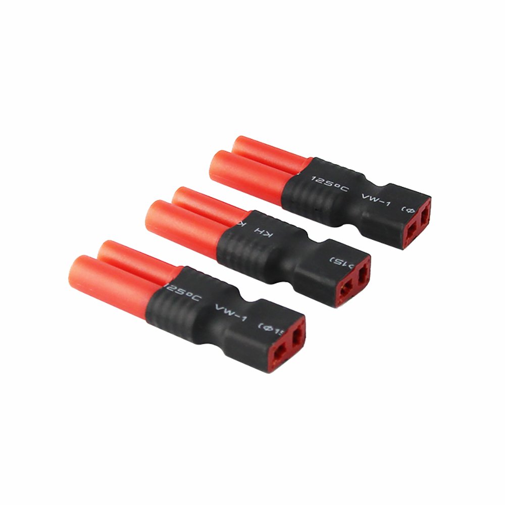 OliYin 3pcs/lot Male HXT 4.0 mm to Female Deans Wireless Connector Adapter 4.0mm 4mm 4 Bullet For FPV RC Lipo Battery(pack of 3)