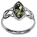 Ian and Valeri Co. Green Amber Sterling Silver Celtic Marquise Shape Thin Ring