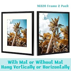 Frametory, 16x20 Picture Frame with Mat for 11x14