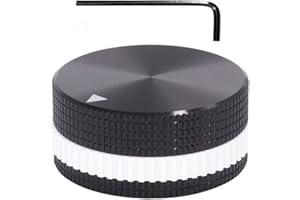 Szliyands 40 x 18mm Aluminum Alloy Potentiometer Control Knob Volume Audio Electric Guitar Bass Screw Type, for 6mm Diameter Shaft (White)