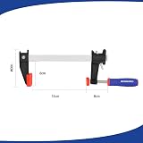 WORKPRO 150 mm Bar Clamps Set 2-Pack Heavy Duty F Clamps Quick-Release view 7