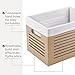 Wooden Storage Bin Container - Decorative Closet, Cabinet and Shelf Basket Organizer Lined with Machine Washable Soft Linen Fabric - Tan, Medium