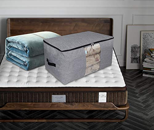 iwill CREATE PRO 91L Jumbo Polyester Storage Organizer Bag, Waterproof Household Containers for Closet, Sheves for Clothes, Sweaters, Comforters, Blankets, Light Grey