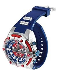 INVICTA Marvel 25989 Hombres 2.087 en Acero Inoxidable Negro + Azul + Rojo Esfera VD53 Cuarzo