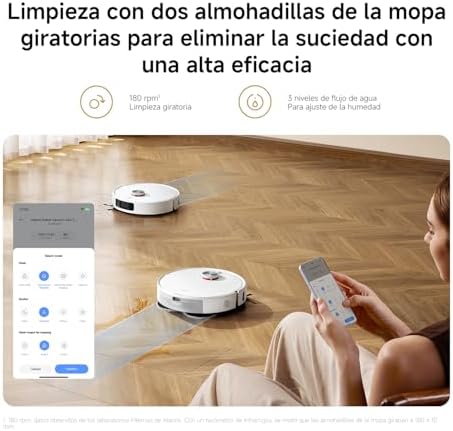 Robot Vacuum S40 Pro, aspirador robótico inteligente e esfregão, escovas laterais autoextensíveis, aspiração de 15000 Pa, pavimento duro e alcatifa, controlo remoto através da aplicação — foto 5 de 8