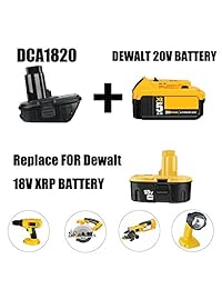 weistar dca1820 para Dewalt adaptador de batería para herramientas 18 V compatible con 20 V Max XR batería de litio (Paquete de 2)