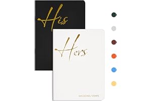 CICPAP Vow Books His and Hers, Wedding Vow Books with Gold Foil Lettering for Your Wedding, Perfect Wedding Present for Keepsake-Black&White