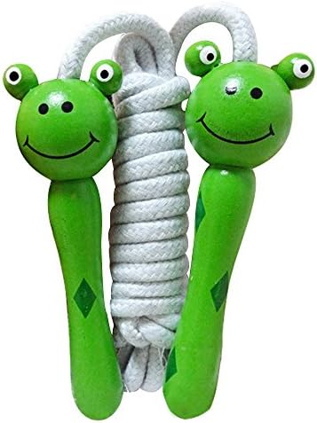 DUYI Cartoon Child Jump Rope, Colorful Wooden Handle, Frog
