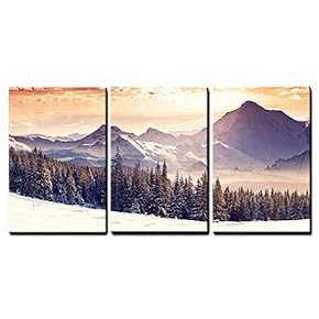 Beautiful Winter Landscape Wall Decor x3 Panels
