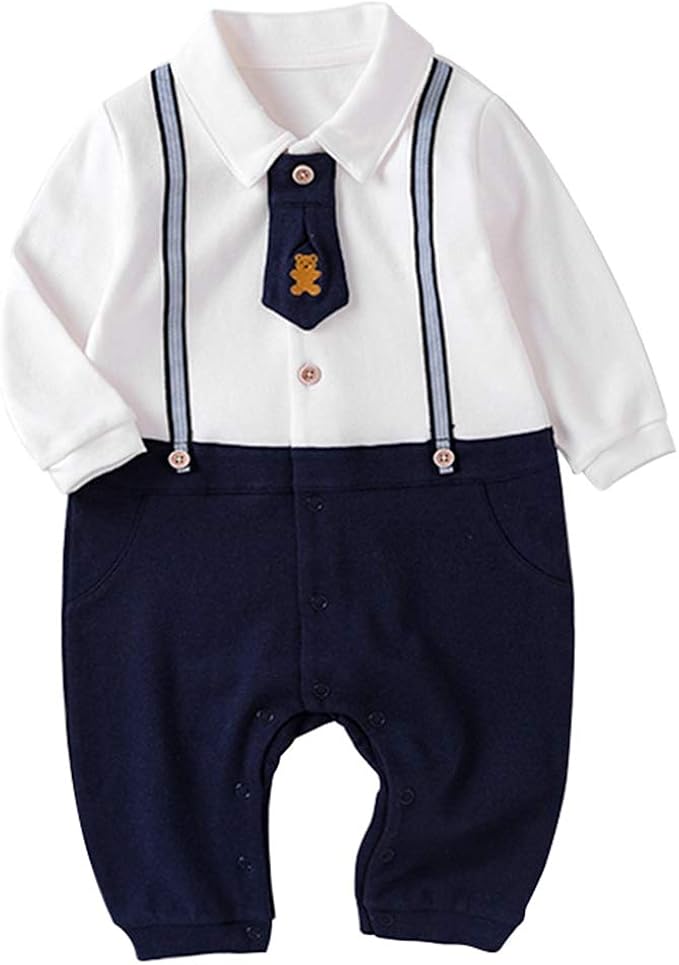 Amazon Co Jp Mon Ange ベビー フォーマル ロンパース 長袖 子供服 男の子 お喰い初め フォーマルスーツ おしゃれ 結婚式 お呼ばれ 出産祝い お宮参り ベビーカバーオール 服 ファッション小物