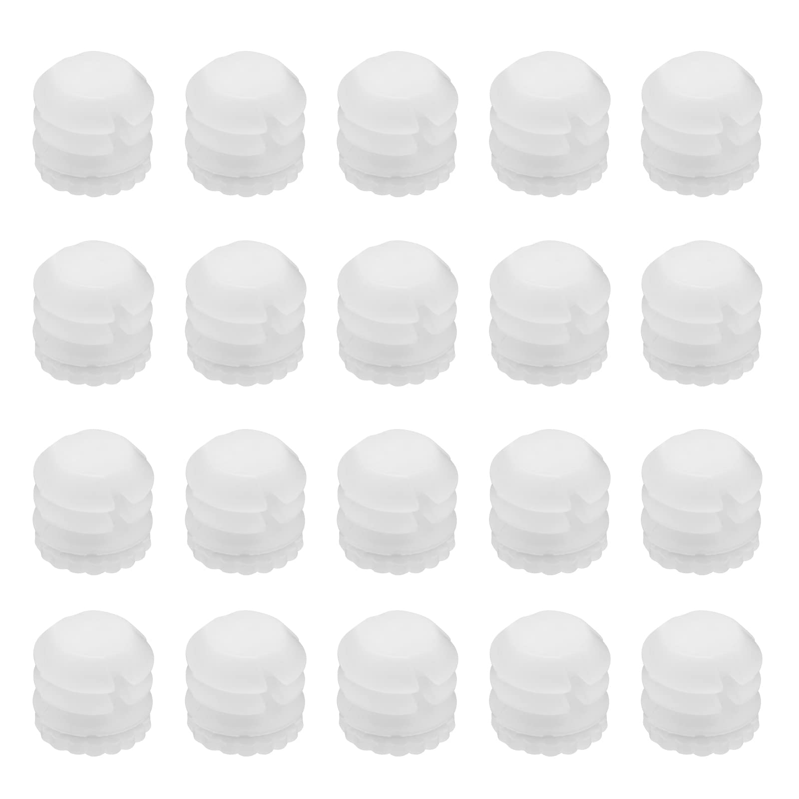 VGOL 100Pcs M4x8mm Plastic Hinge Expansion Dowels, White, Unfinished, Cabinet Mount, 8.8x8mm