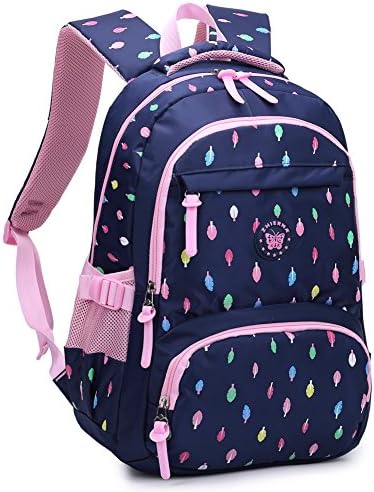 Kid Padded Backpack Floral Colorful Bookbag for Elementary School Children Girls (Royalblue 3)