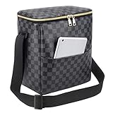 Lunch Bag, 11L Leakproof Insulated Lunch Box with Thermal Liner and Waterproof Reusable Lunch Bag for Women and men, Lunch Cooler with Adjustable Shoulder Strap College Picnic Beach Work(Black)
