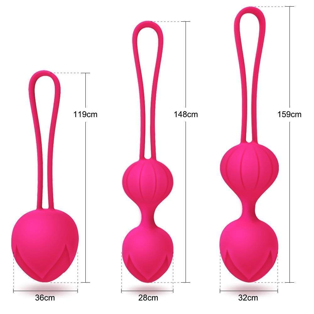 Premium Liebeskugeln 3er Set, Perfekt für Frauen zum Beckenbodentraining,Sexspielzeug Als Beckenbodentrainer - Stärkung der Vaginalmuskulatur & Sextraining,Medizinisches Silikon,Wasserfest (Rosa)