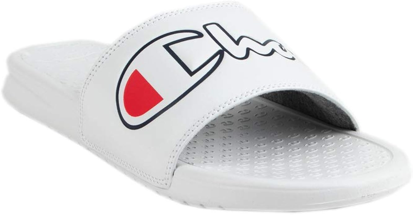men's champion super slide split script slide sandals