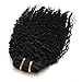 Luwigs 3B 3C Afro Kinky Curly Clip In Hair Extension Natural Color African American Brazilian Human Virgin Hair For Black Women 7pcs/set (20 inches, 3B 3C Afro Kinky Curly)