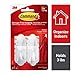 Command White Hooks, 2 hooks, 4 strips, Organize Damage-Free, Holds 3 lbs (17081ES) primary