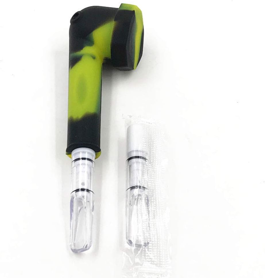 AJINGE Silicone Tobacco Pipe, Portable Silicone Pipe Color Camouflage New with Filter Smoking Pipe Cigarette Holder Ring(Green&Black)