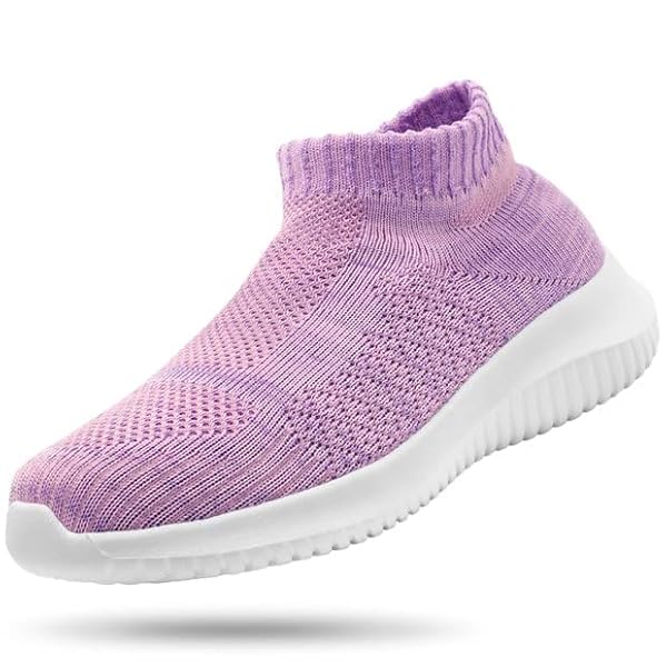 STQ Girls Slip on Sneakers for Kids School Sock Breathable Lightweight