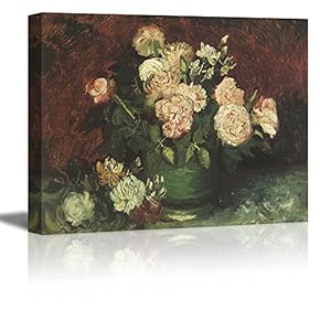 Bowl with Peonies and Roses by Vincent Van...