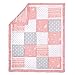 Coral Woodland and Geometric Patchwork 4 Piece Crib Bedding by The Peanut Shell