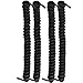FOOTMATTERS No Tie Shoe Laces for Kids and Adults - Elastic Curly Shoelaces for Sneakers - Black - 2 Pairs