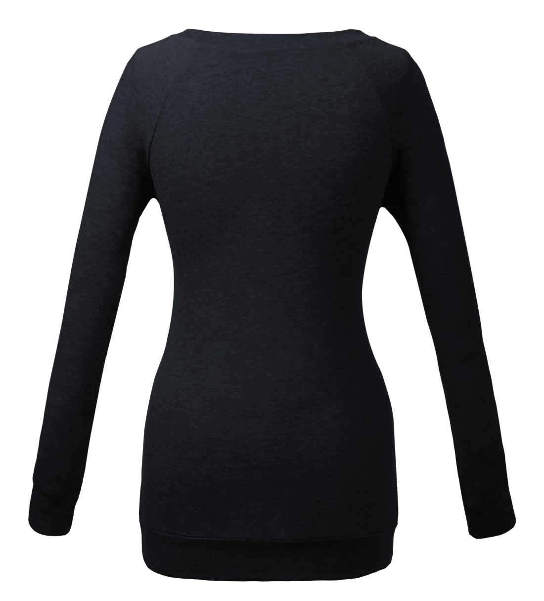 Women\'s Long Sleeve T Shirt Crew Neck Button Casual Blouses Tops with Pocket Black, 3XL