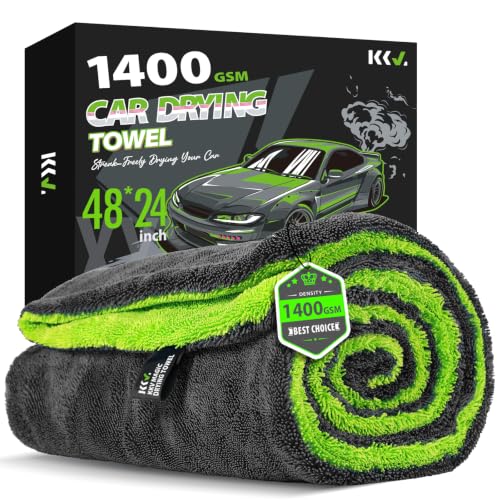 KKV Full-Sized SUV Drying Towel, 48βx24β Dual Sided Microfiber Car Cleaning Towel