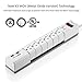 Poweradd 6-Outlet Swivel Power Strip Surge Protector with Dual 3.4A Smart USB Ports, 6-Foot 15A Heavy Duty Cord 1080J Surge Suppressor - UL Listed