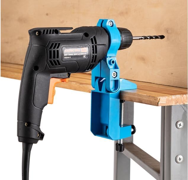 Uadme Drill Stand Clamp, Adjustable Rotatable Electric Drill Holder for Holding Power Drills in Any Horizontal and Vertical Position, Practical Aid for Drills Machine and Cordless Screwdriver