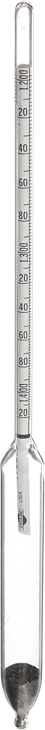 Chase Instruments 1982 Heavy Liquid Specific Gravity Hydrometer, 1.200-1.420mm Graduation Range, 0.002mm Interval
