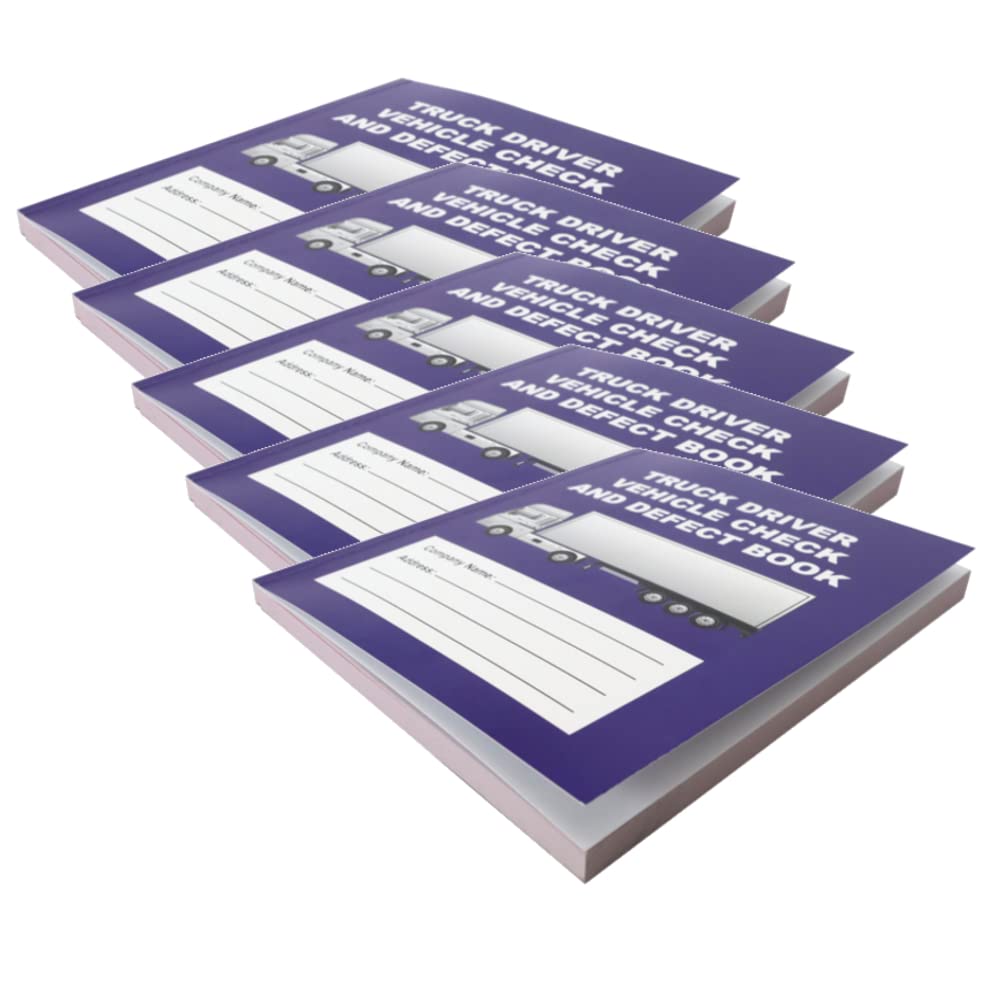 (Pack of 5) Daily Check Driver Defect Book HGV Truck Van 50 Page Defect Fault Report Booklet