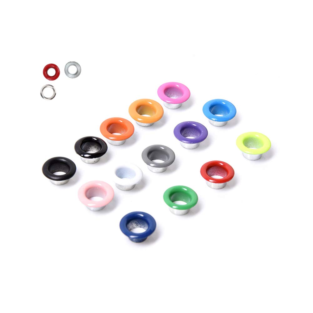 HEEPDD 400Pcs Grommet Kit, 3MM Metal Eyelets with Washers for Leather Craft Scrapbooking Card Clothes Shoes Bag Crafts DIY Projects Hardware Kit